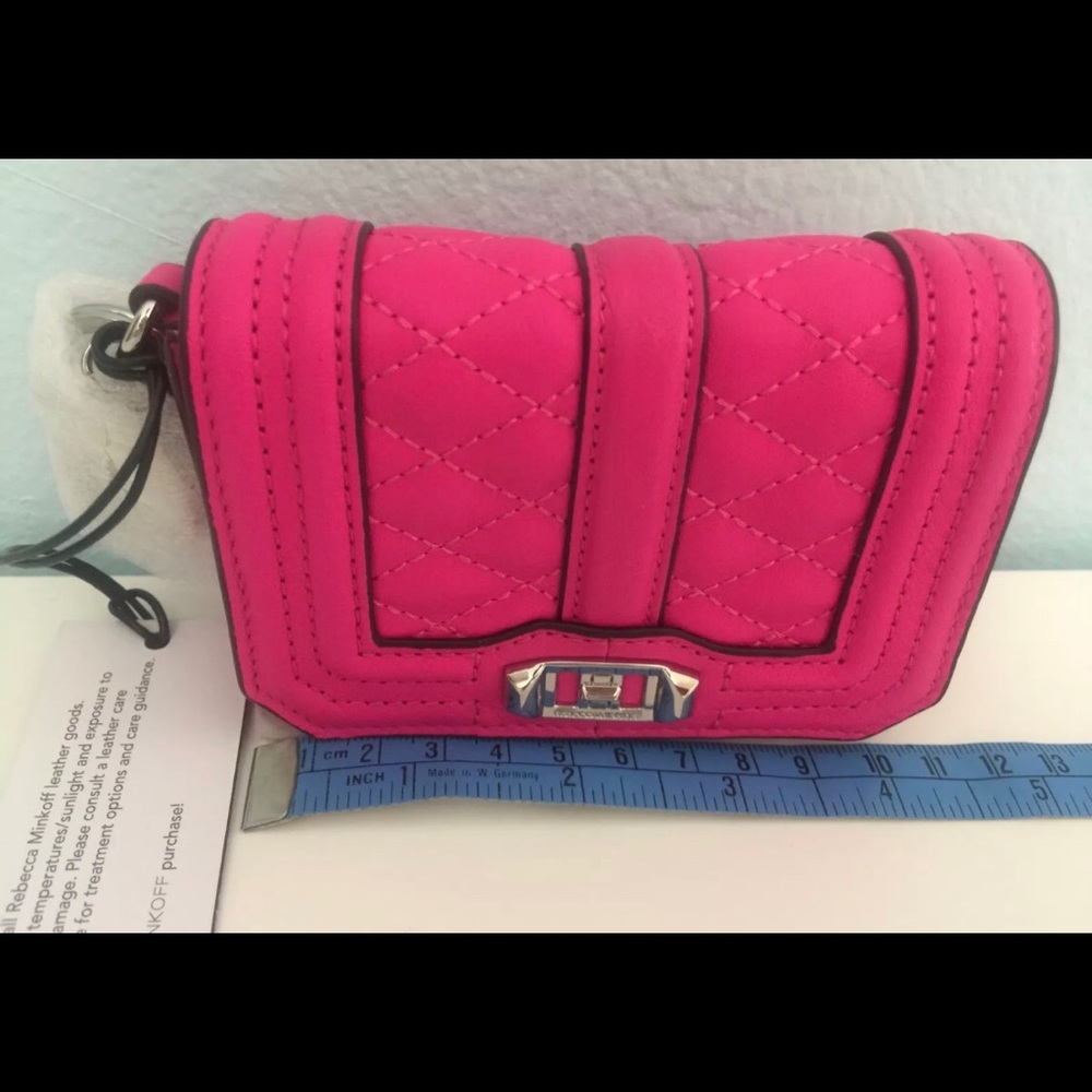 Rebecca Minkoff new hot pink card/coin case wallet